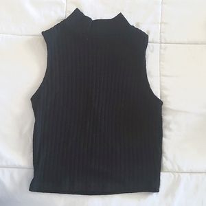 Size S/M black sweater mocked neck tank